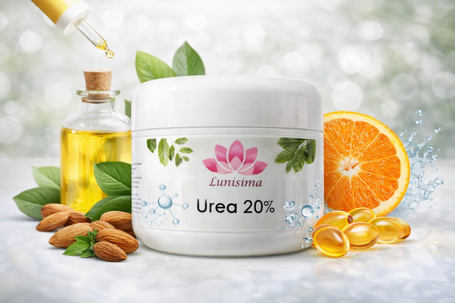 Crema Corporal Urea 20% Especial con Colágeno Marino y Vitamina C Hidratación Intensiva para Piel Suave y Flexible