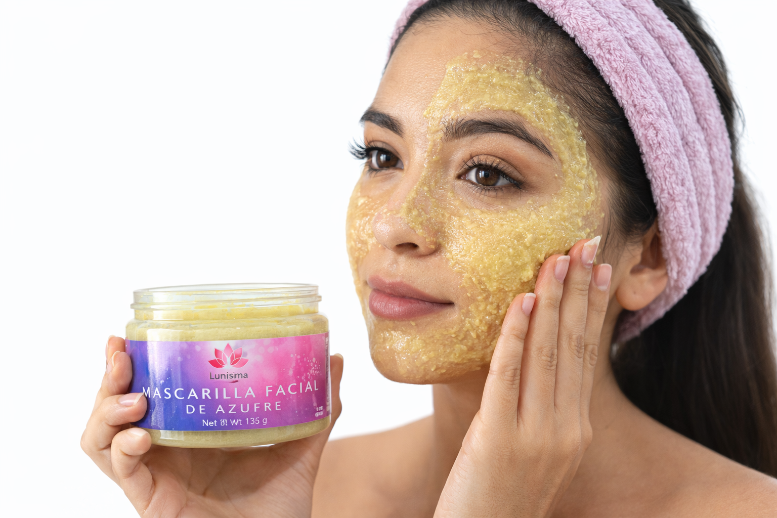 Mascarilla facial de aloe vera, hamamelis y azufre