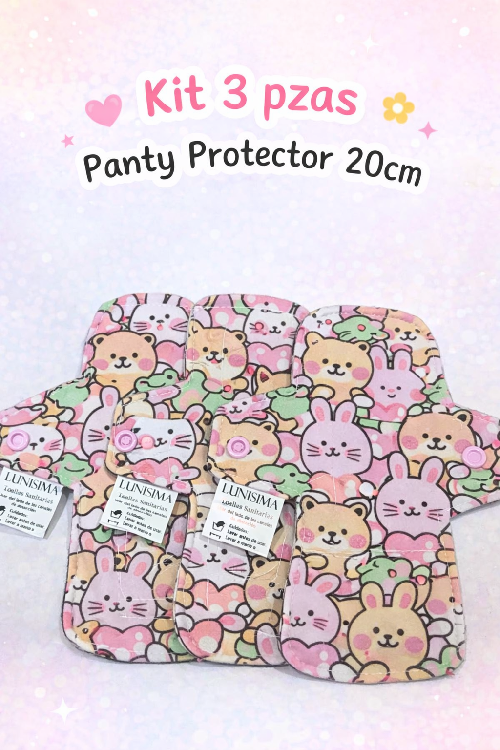 Kit 3 panty protector Lunisima 20 cm cuadrado