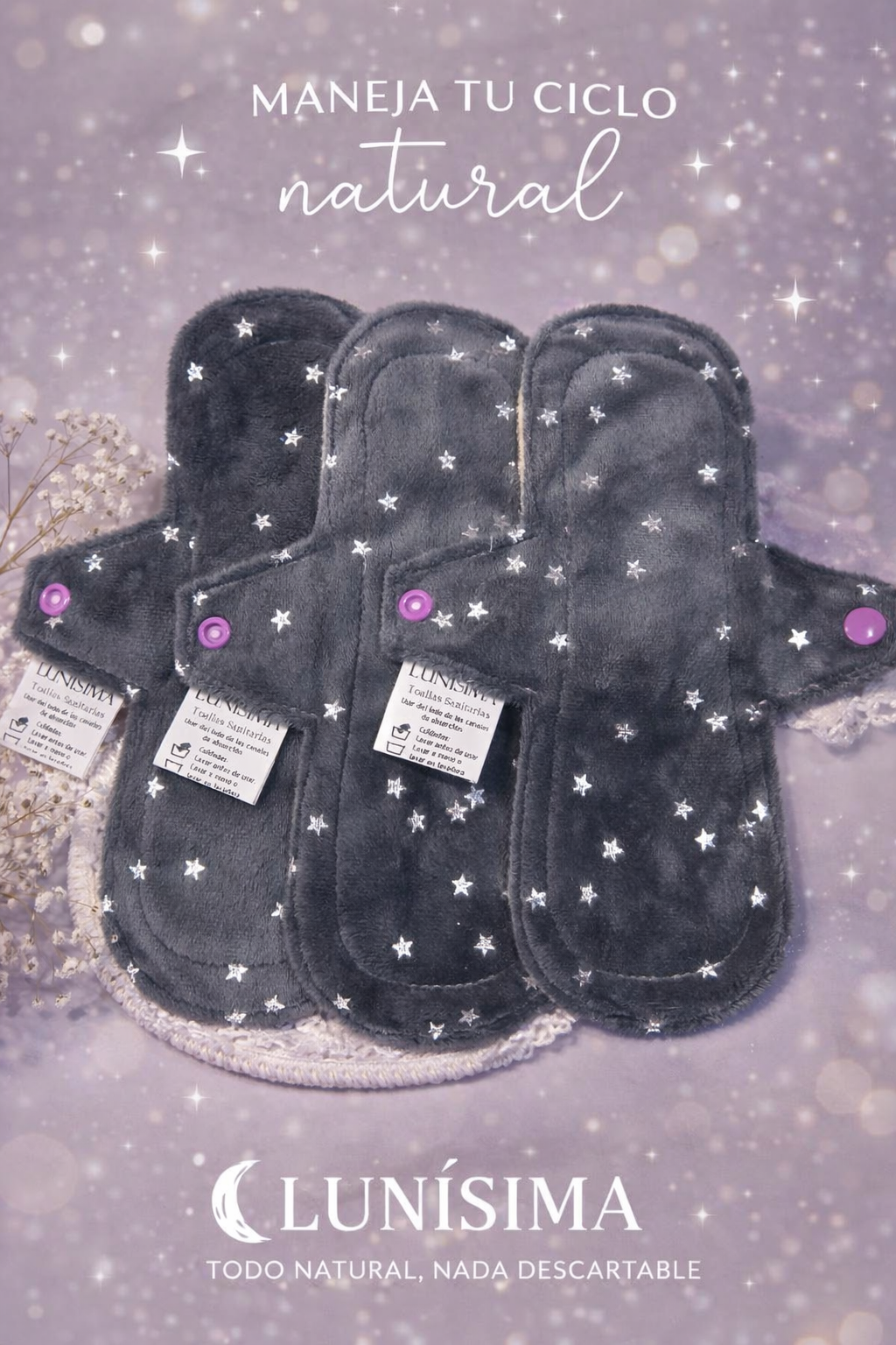 kit 3 pzas toallas Lunisima 23 cm Regular
