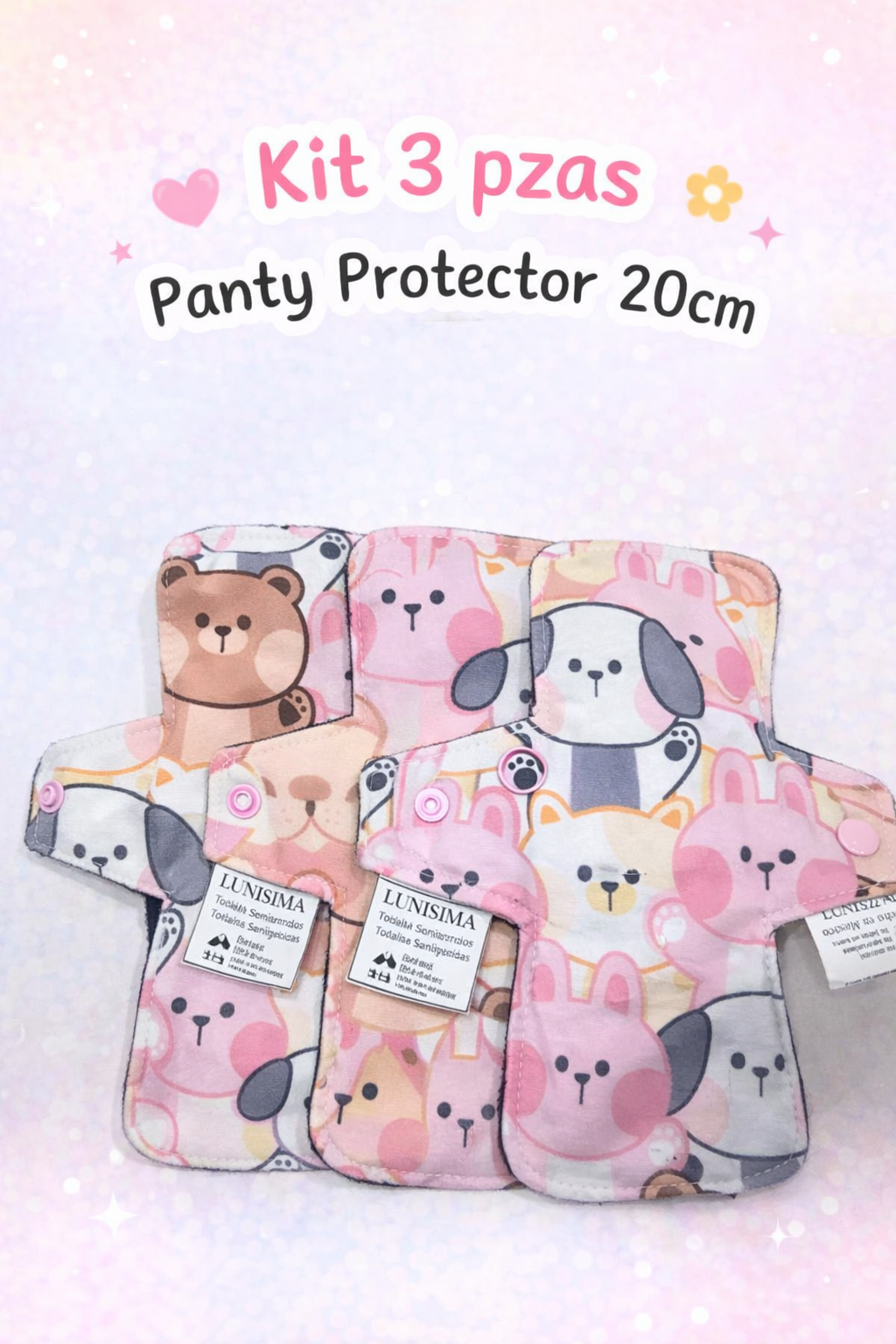 Kit 3 panty protector Lunisima 20 cm cuadrado