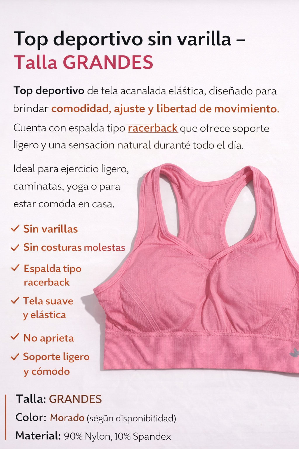 Top deportivo espalda racer