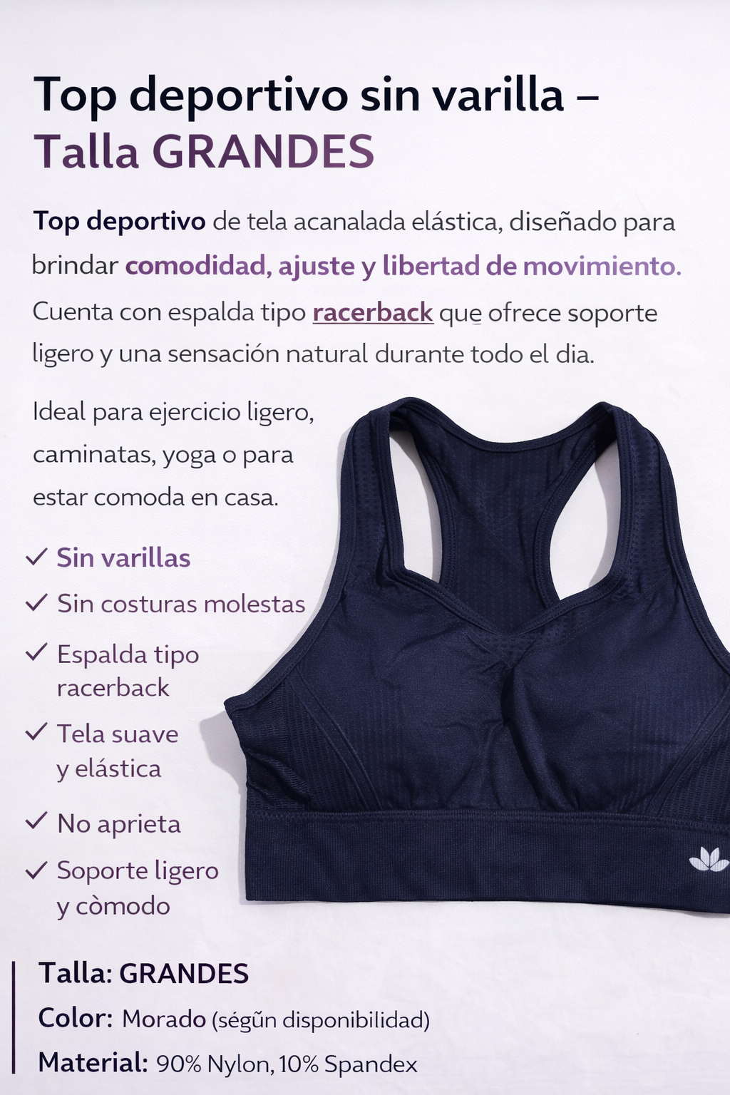 Top deportivo espalda racer