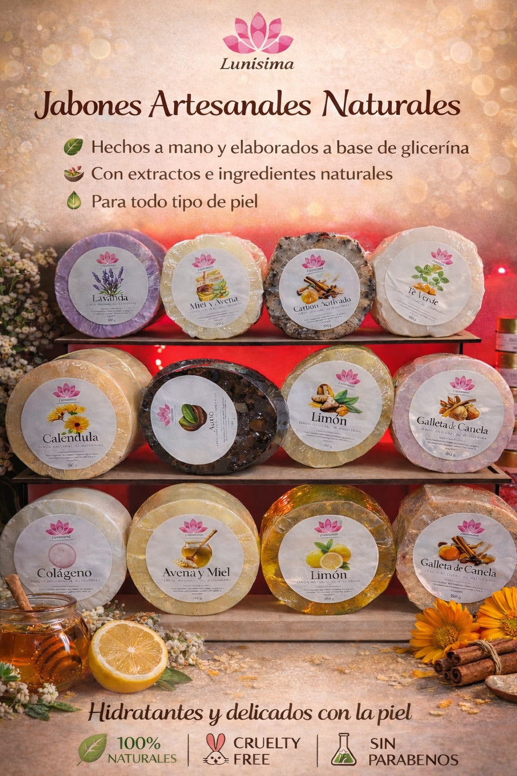 Kit de Jabones de Glicerina Lunisima de 100 gr