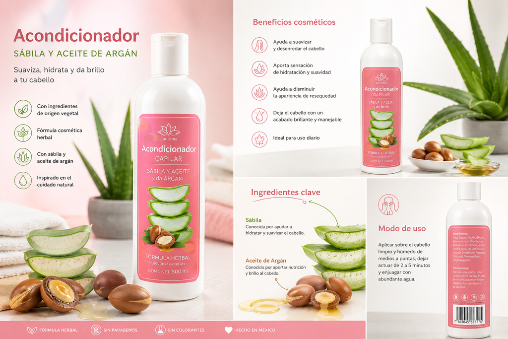 Acondicionador capilar de Sábila y Argán